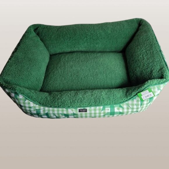 NWT Kate Spade Green Gingham Dog Bed - Picture 2 of 5